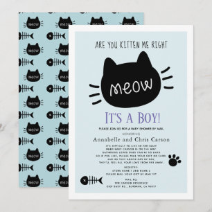 Ben je Kitten Me Blue Boy Baby shower per Mail? Kaart