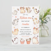 Ben je Kitten me Kat Girl Verjaardag Kaart (Staand voorkant)