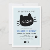 Ben je kitten me net miauw blauwe verjaardag kaart (Voorkant)