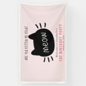 Ben je kitten me net miauw roze verjaardag spandoek (Verticaal)