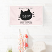 Ben je kitten me recht miauw roze Baby shower Spandoek (Insitu)