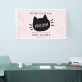 Ben je kitten me recht miauw roze Baby shower Spandoek (Beurs)
