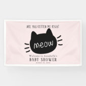 Ben je kitten me recht miauw roze Baby shower Spandoek (Horizontaal)