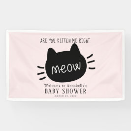 Ben je kitten me recht miauw roze Baby shower Spandoek