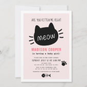 Ben je kitten me recht miauw roze meisje Baby show Kaart (Voorkant)