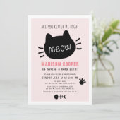 Ben je kitten me recht miauw roze meisje Baby show Kaart (Staand voorkant)