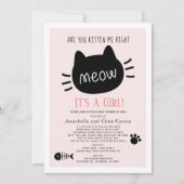 Ben je kitten me roze meisje Baby shower per post Kaart (Voorkant)
