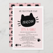 Ben je kitten me roze meisje Baby shower per post