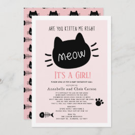 Ben je kitten me roze meisje Baby shower per post Kaart