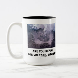 Ben je klaar voor de vulkaanwinter? Volcanologie Tweekleurige Koffiemok