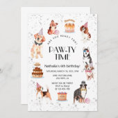 Ben je klaar voor Dog Pawty Verjaardag Kaart (Voorkant / Achterkant)