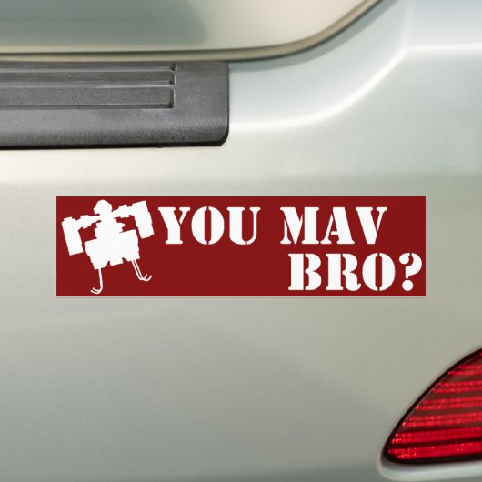 Ben je MAV Bro? Bumpersticker in het rood (Op auto)