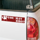 Ben je MAV Bro? Bumpersticker in het rood (Op Truck)