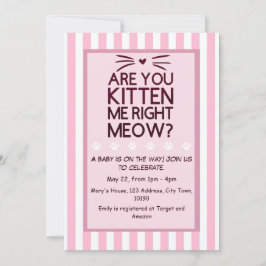 Ben je me aan het kitten? Er komt een baby aan! Kaart