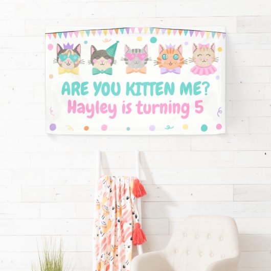 Ben je me aan het kitten? Kitty Cat Meisjes Verjaa Spandoek (Insitu)