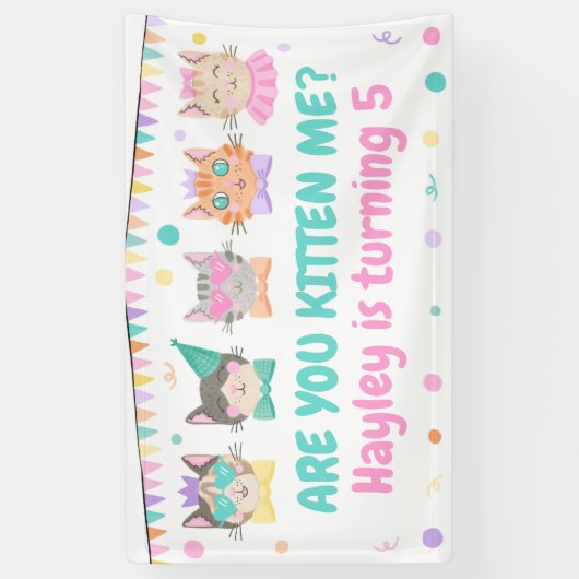 Ben je me aan het kitten? Kitty Cat Meisjes Verjaa Spandoek (Verticaal)