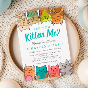 Ben je me aan het kitten? Kitty Cats Neutraal Baby Kaart