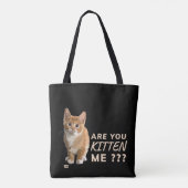 "BEN JE ME BEKEND" grappige kat Tote Bag (Achterkant)