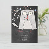 Ben je me kitten? melodieuze verjaardagsfeestje kaart (Staand voorkant)