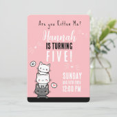 "Ben je mij aan het kitten?" Verjaardag uitnodigin Kaart (Staand voorkant)