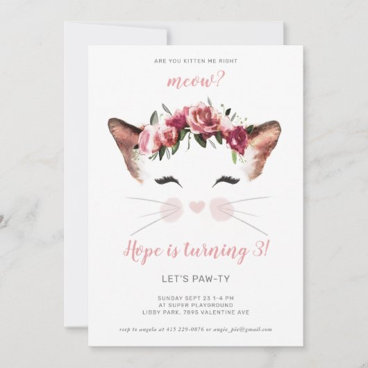 ben je mij aan het kitten verjaardagsuitnodiging kaart (Voorkant)