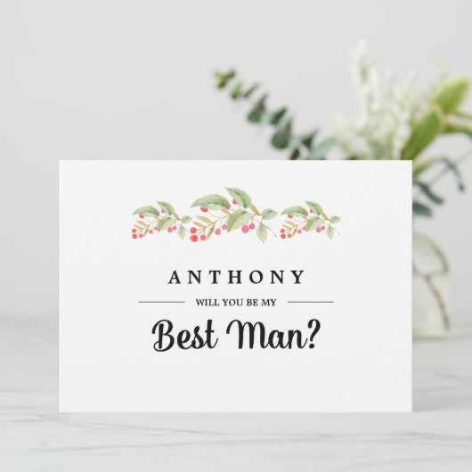 Ben je mijn beste man? Aangepaste uitnodigingen (Staand voorkant)