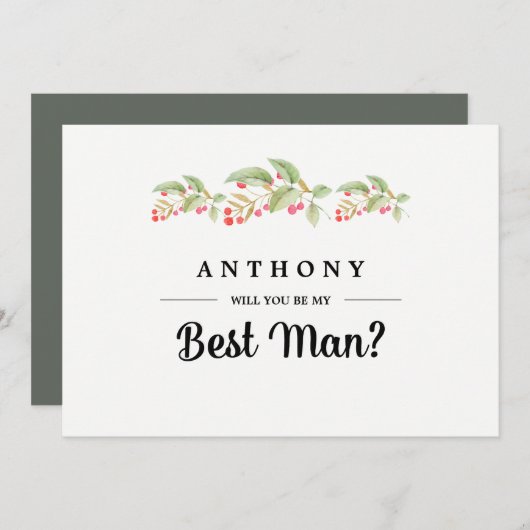 Ben je mijn beste man? Aangepaste uitnodigingen (Voorkant / Achterkant)