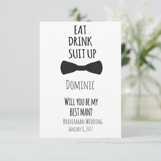 Ben je mijn beste man? Best Man Wedding Invite Kaart (Staand voorkant)