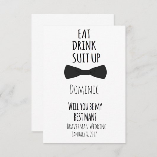 Ben je mijn beste man? Best Man Wedding Invite Kaart (Voorkant / Achterkant)