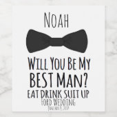 Ben je mijn beste man? Best Man Wedding Invite Wijn Etiket (Enkel label)