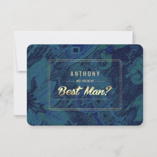Ben je mijn beste man? Blue Green Abstract Kaart (Voorkant)