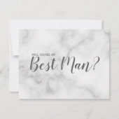 Ben je mijn beste man? Elegant Marble Script Kaart (Voorkant)