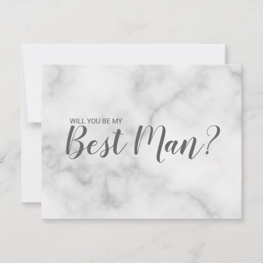 Ben je mijn beste man? Elegant Marble Script Kaart (Voorkant)