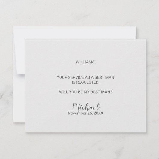 Ben je mijn beste man? Elegant Marble Script Kaart (Achterkant)