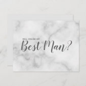 Ben je mijn beste man? Elegant Marble Script Kaart (Voorkant / Achterkant)