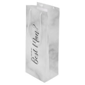 Ben je mijn beste man? Elegant Marble Script Wijn Cadeautas (Voorkant Gekanteld)