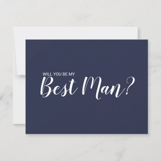 Ben je mijn beste man? Modern Script Navy Blue Kaart (Voorkant)