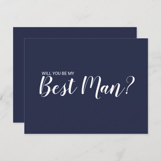 Ben je mijn beste man? Modern Script Navy Blue Kaart (Voorkant / Achterkant)
