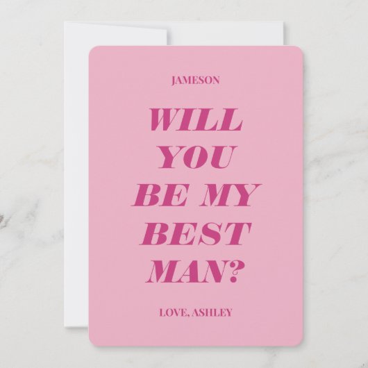 Ben je mijn beste man? Moderne tekstroze Kaart (Voorkant)