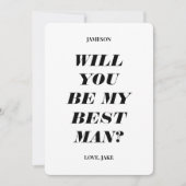 Ben je mijn beste man? Moderne tekstuitnodiging Kaart (Voorkant)