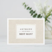 Ben je mijn beste man? Natural Burlap Texture Kaart (Staand voorkant)