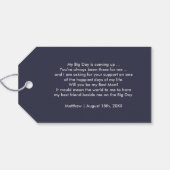 Ben je mijn beste man? Navy Blue Silver Wedding Cadeaulabel (Achterkant Horizontaal)