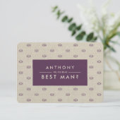 Ben je mijn beste man? Plum Beige Pattern Kaart (Staand voorkant)
