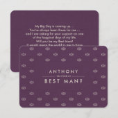 Ben je mijn beste man? Plum Pattern Burlap Kaart (Voorkant / Achterkant)