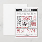 Ben je mijn beste man? Rood/zwart collage Kaart (Voorkant / Achterkant)