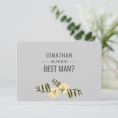 Ben je mijn beste man? Waterverf Branch Grey Kaart (Staand voorkant)