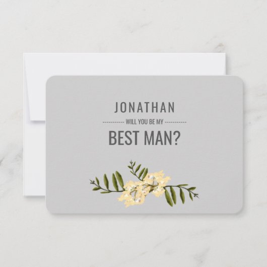 Ben je mijn beste man? Waterverf Branch Grey Kaart (Voorkant)