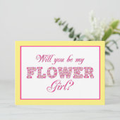 Ben je mijn Bloemenmeisje? Aangepaste Kaart voor b (Staand voorkant)