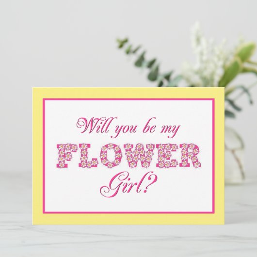 Ben je mijn Bloemenmeisje? Aangepaste Kaart voor b (Staand voorkant)