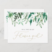 "Ben je mijn Bloemenmeisje?" Aankondigingskaart (Voorkant / Achterkant)